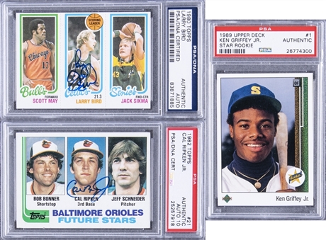 1980/81-2018 Topps and Assorted Brands Multi-Sports Graded Collection (14) Including Jordan, Bird and Griffey Jr.